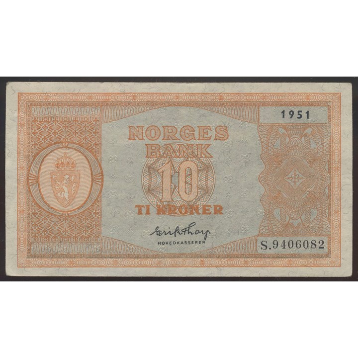 10 Kroner 1951 S Kv 1+