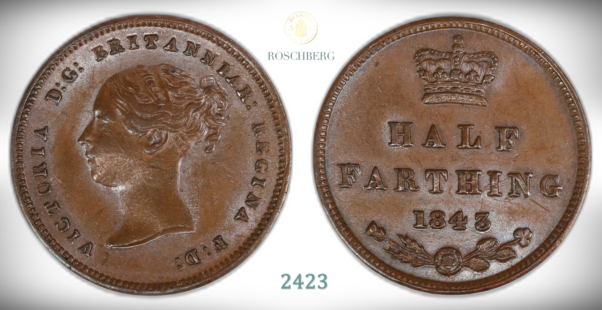 Great Britain 1/2 Farthing 1844  Kv: UNC