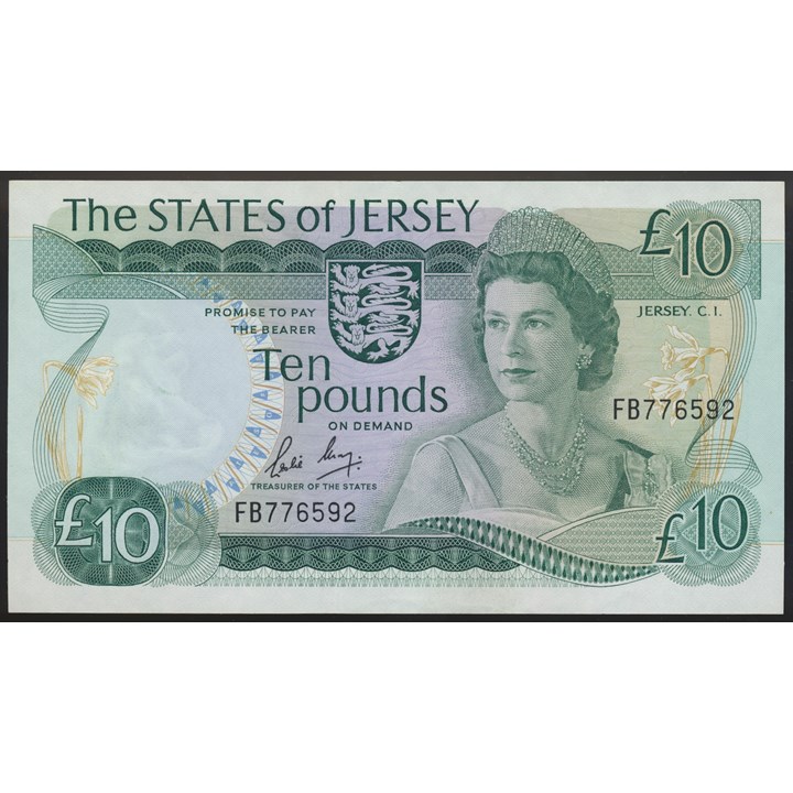 Jersey 10 Pounds ND (1976) Kv 1+ (XF)