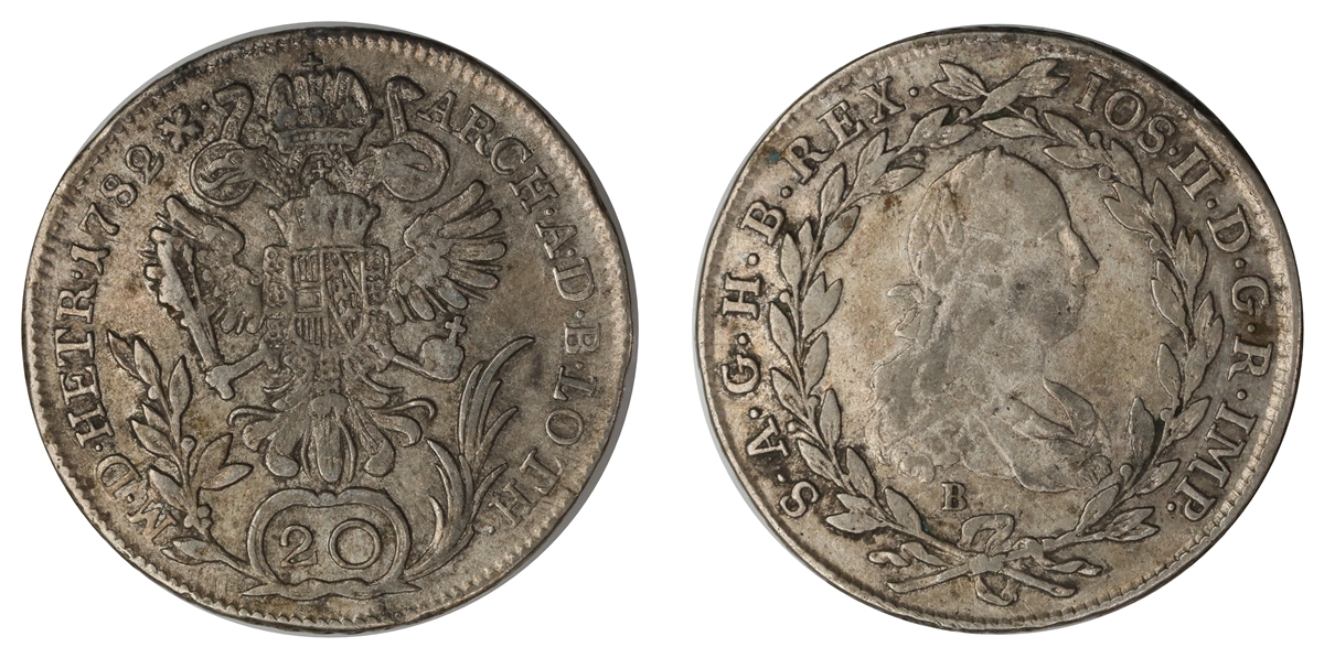 Austria 20 Kreuzer 1782-A  Kv: VF