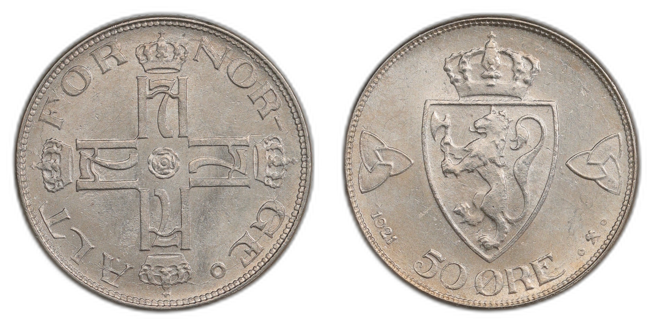Norge 50 Øre 1921 Kv 0/01