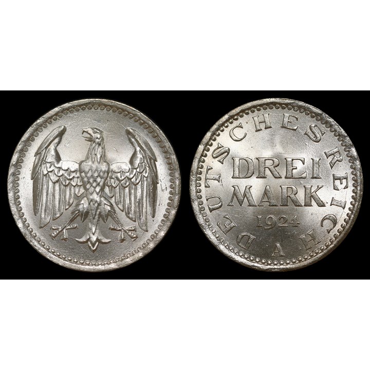 Tyskland 3 Mark 1924 UNC