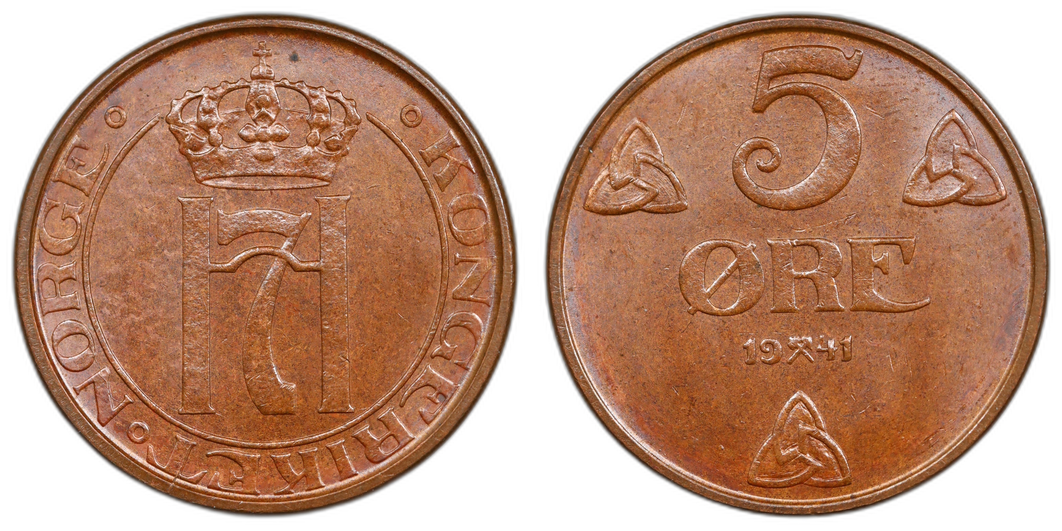 Norge 5 Øre 1941 Kv: 0