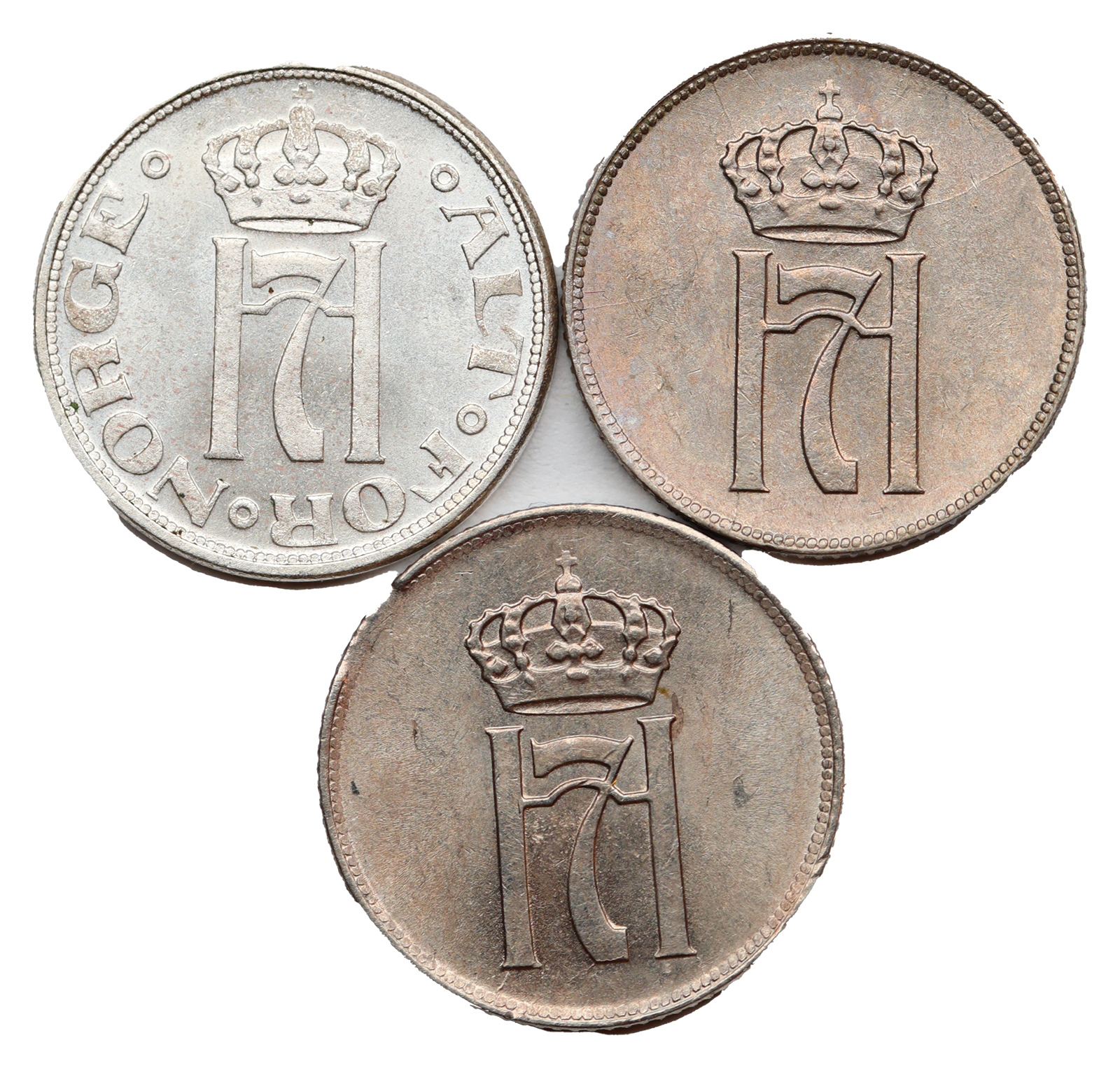 10 Øre 1917, 1920 og 1921 Alle kv 0/01