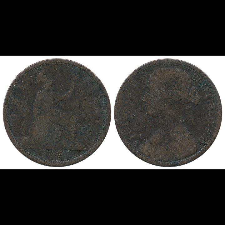 England Penny 1871 Kv 1-