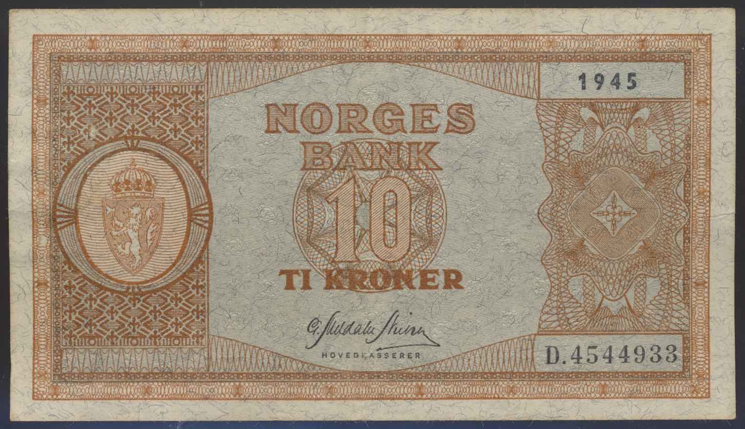 10 Kroner 1945 D Kv 1/1+