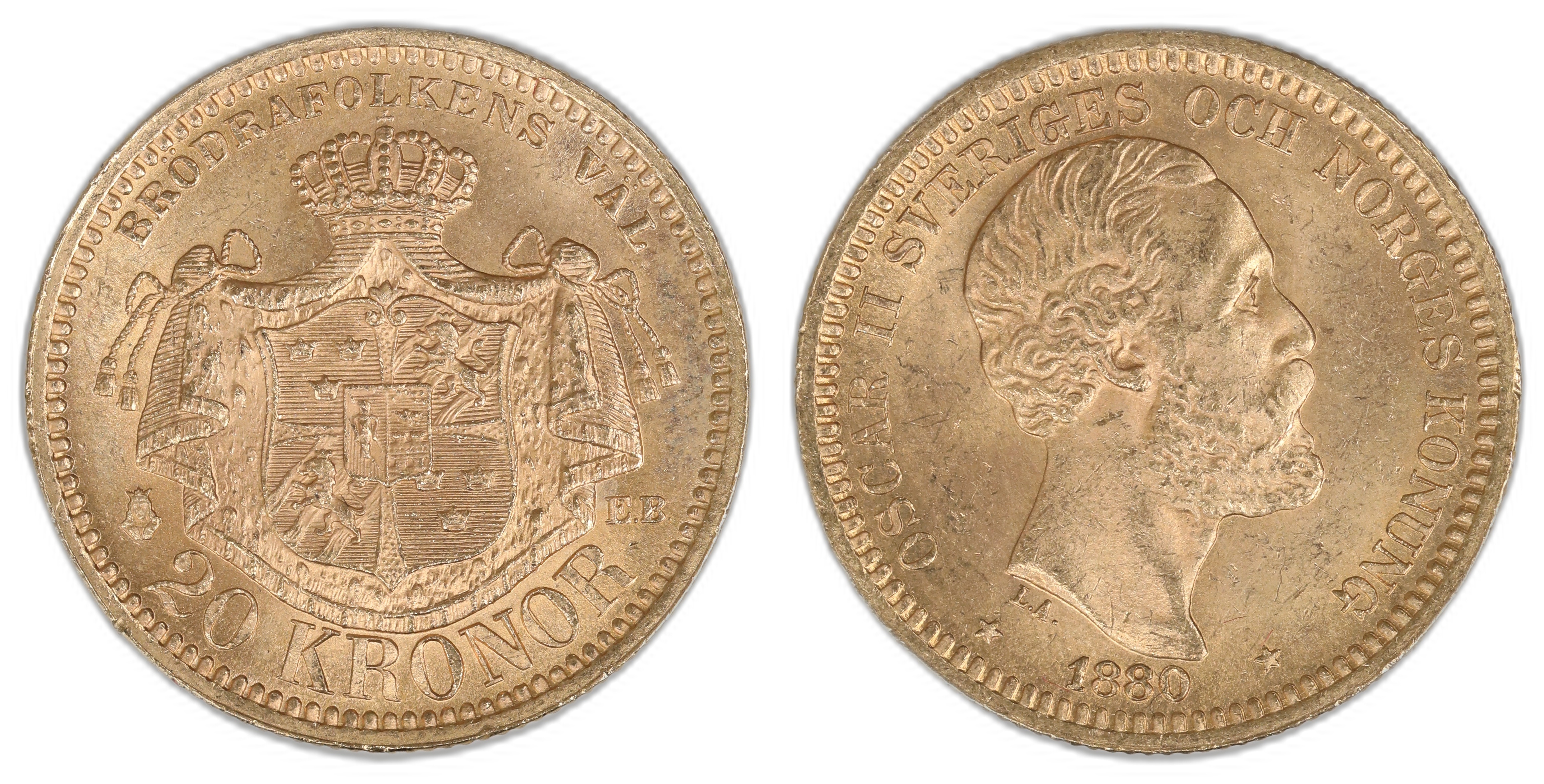 Sverige 20 Kronor 1880  Kv: 0/01