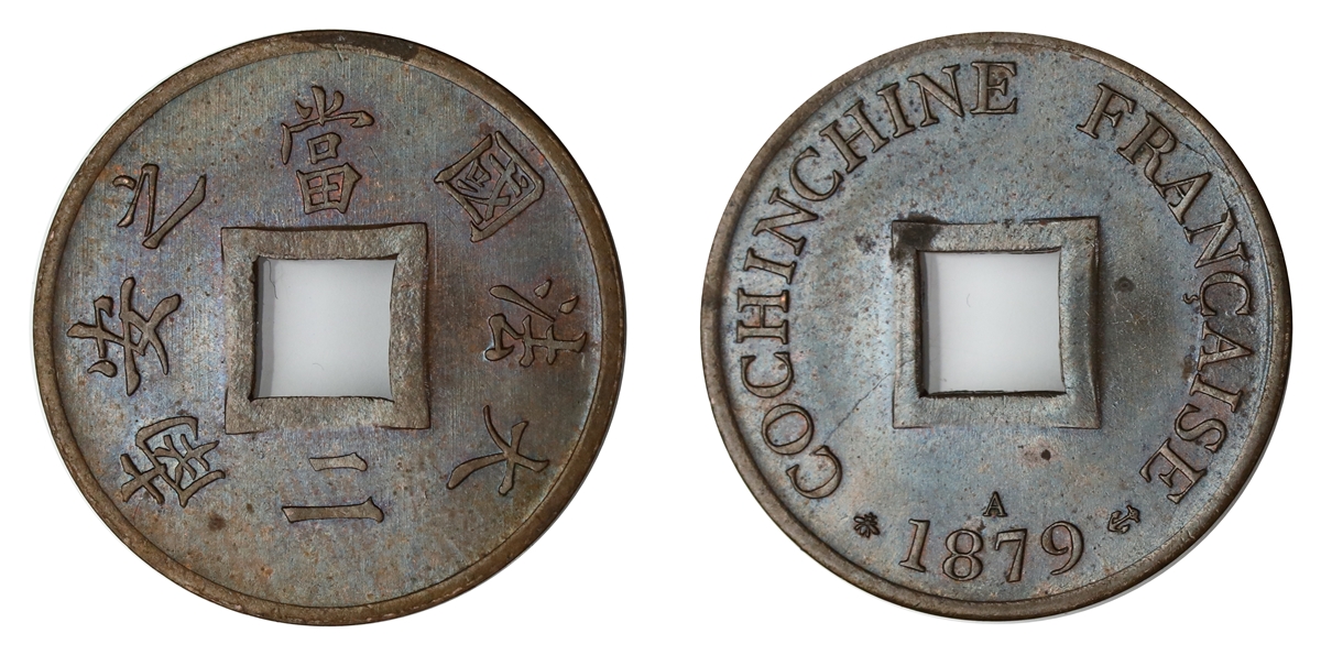French Cochine 2 Sepeque 1879-A UNC 1500,-
