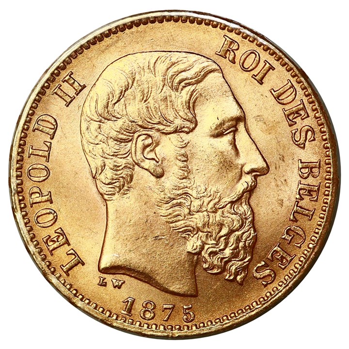 Belgia 20 Francs 1876 Kv 0/01