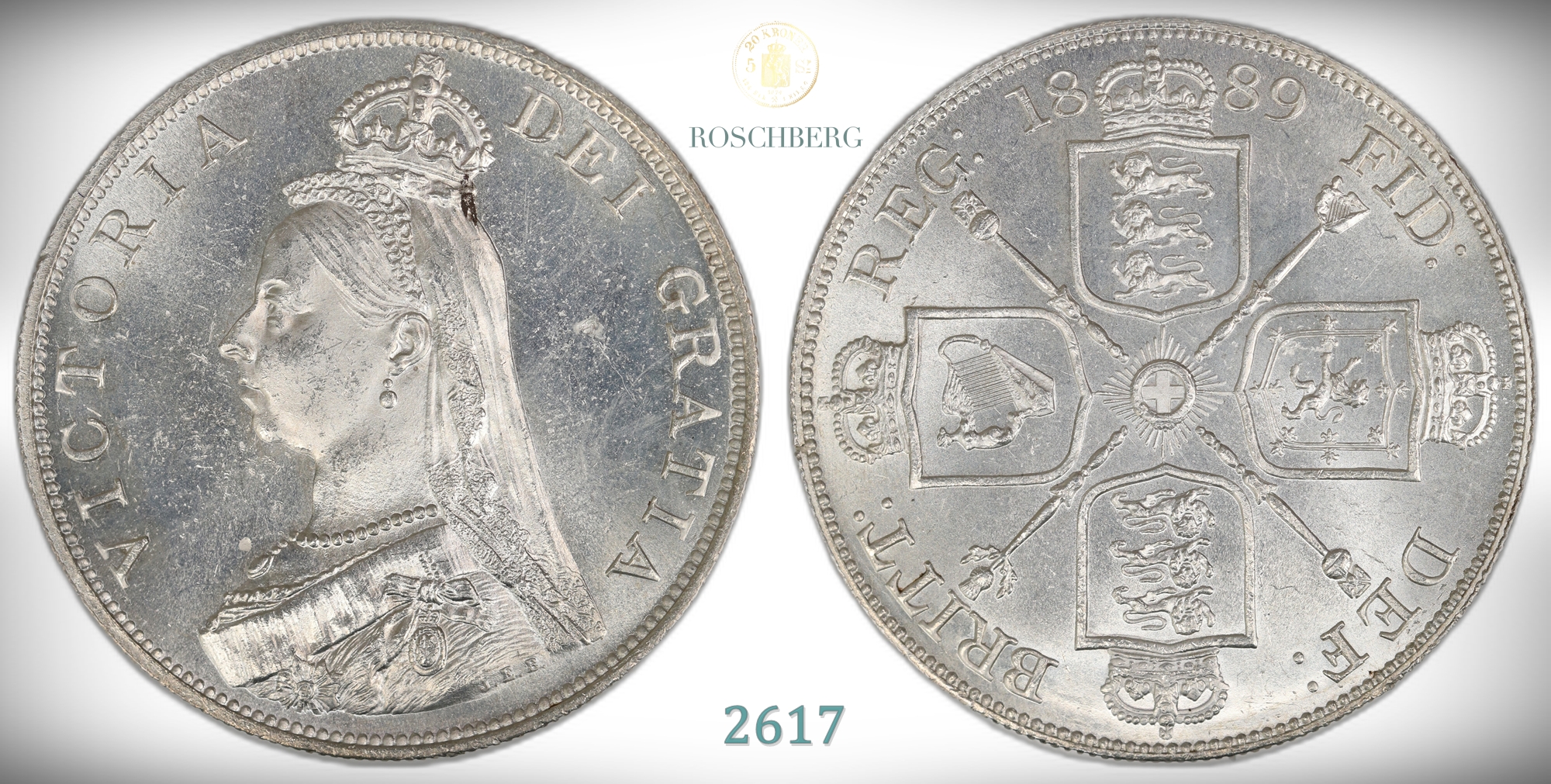 Great Britain Double Florin 1889  Kv: UNC