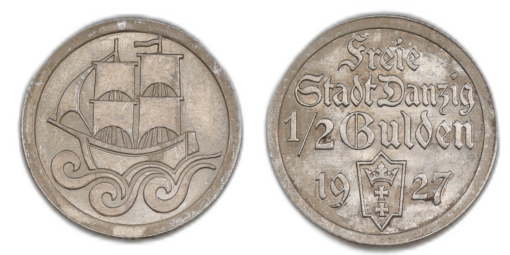 Danzig 1/2 Gulden 1927 Kv: UNC