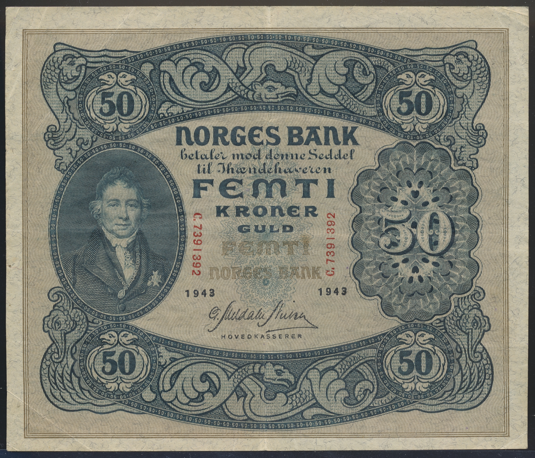 50 Kroner 1943 C Kv 1