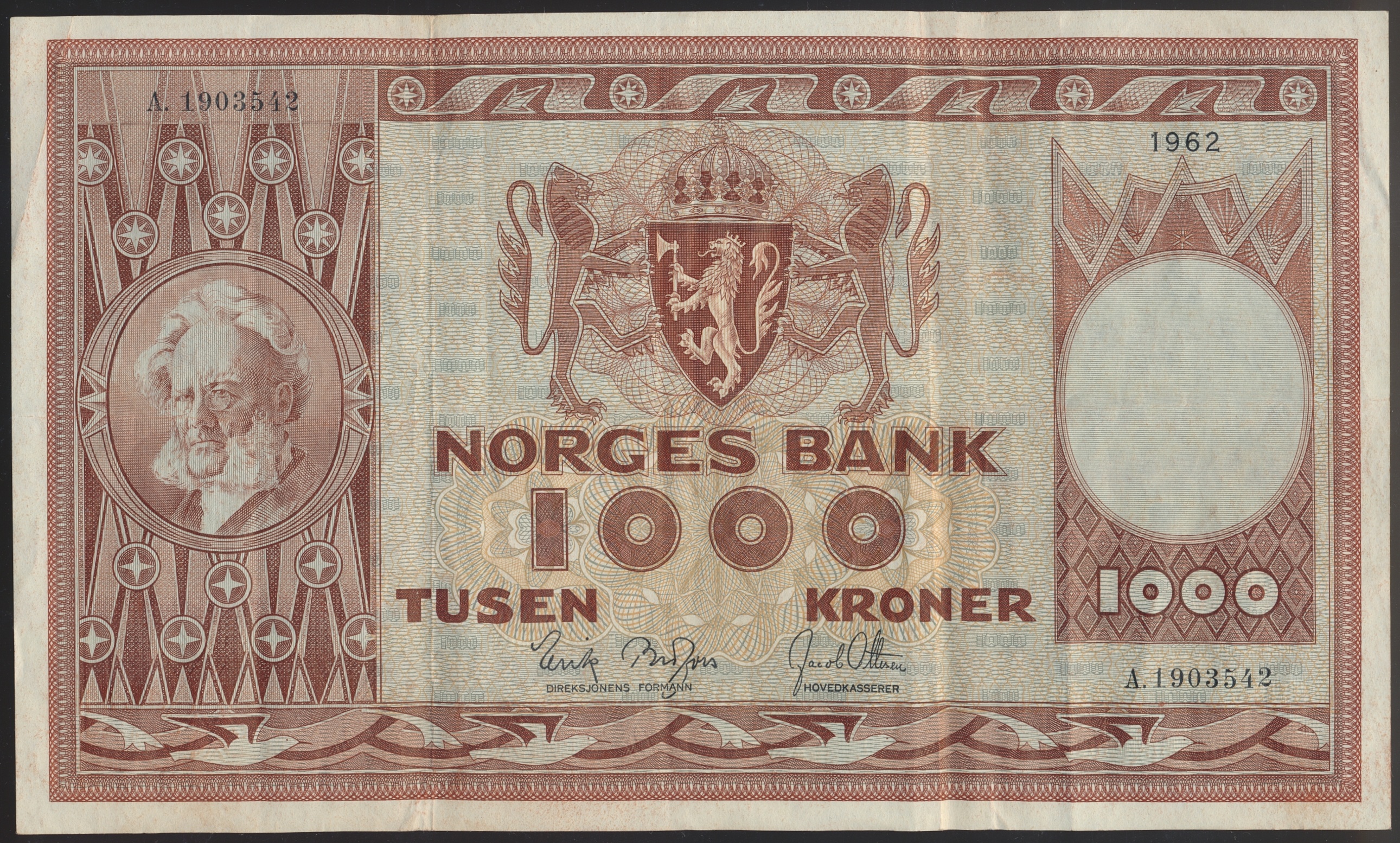 Norge 1000 Kroner 1962 A  Kv: 1