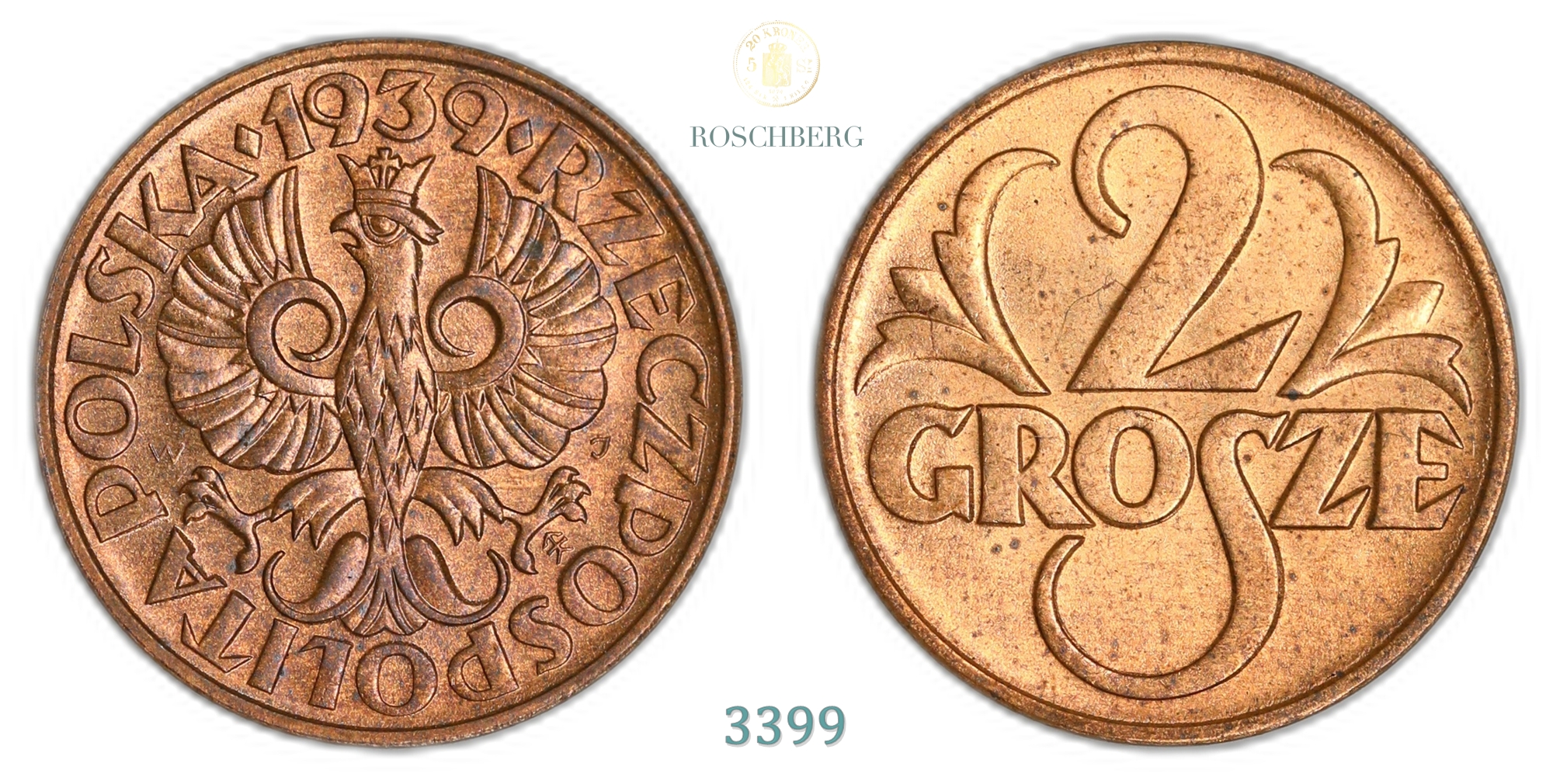 Poland 2 Grosche 1939  Kv: UNC