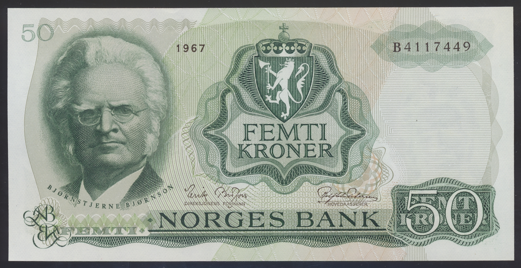 50 Kroner 1967 B Kv 0 (UNC)
