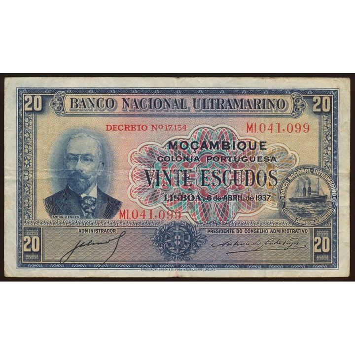 Mozambique 20 Escudos 1937 F