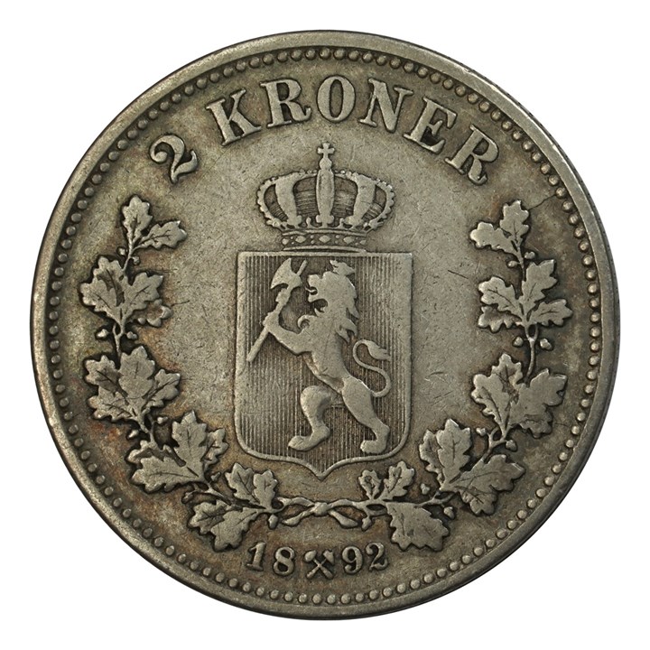 2 Kroner 1892 Kv 1