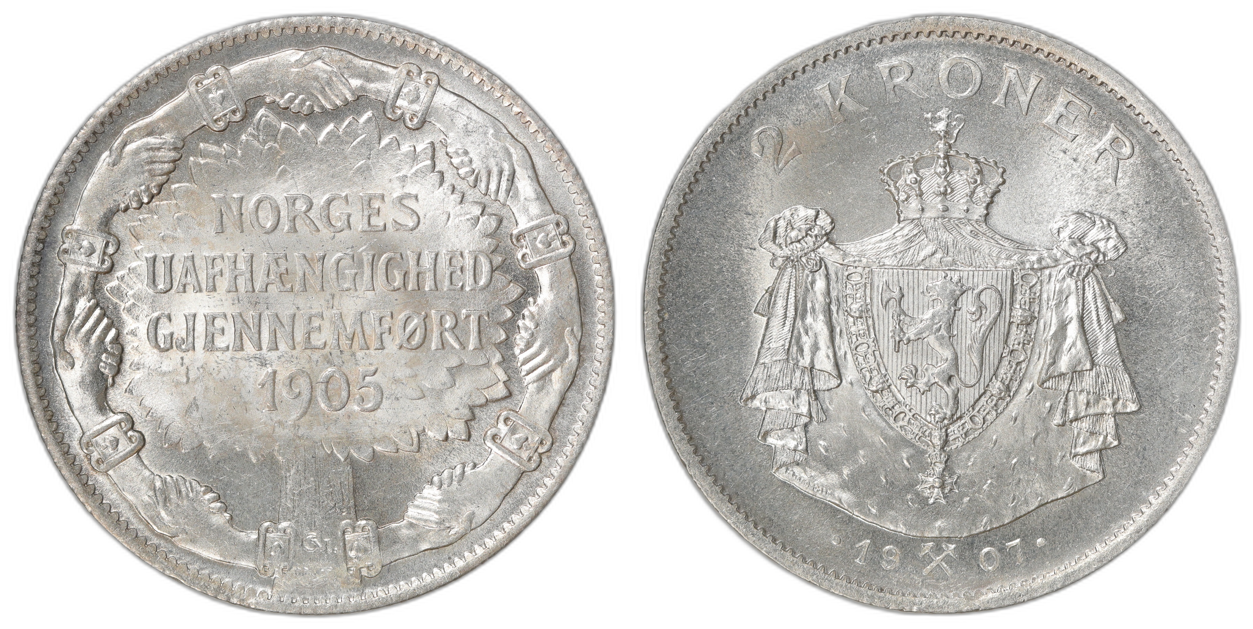 Norge 2 Kroner 1907 Kv: 0