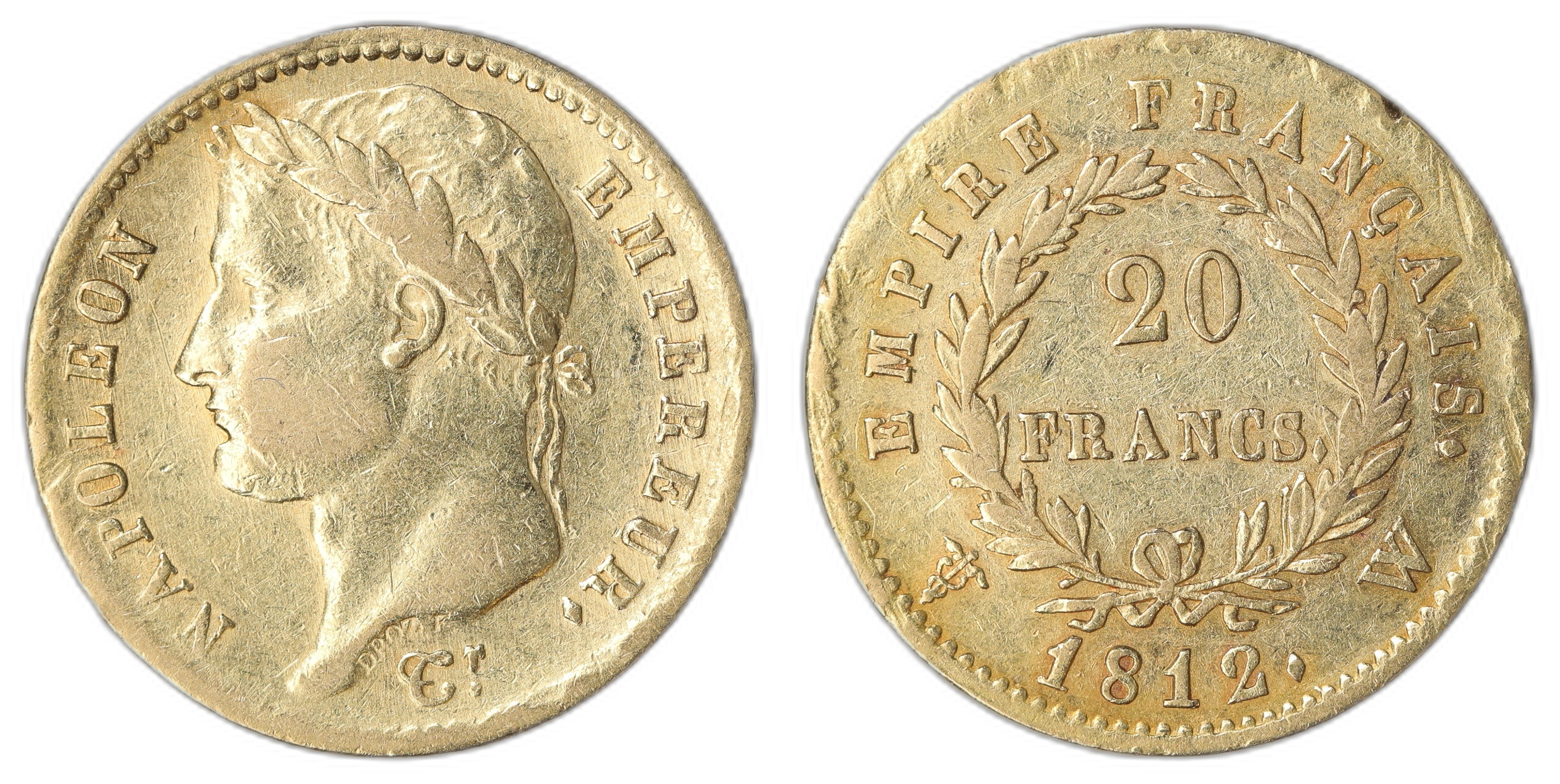 France 20 Francs 1812-W 5.805 gr fine Kv: XF