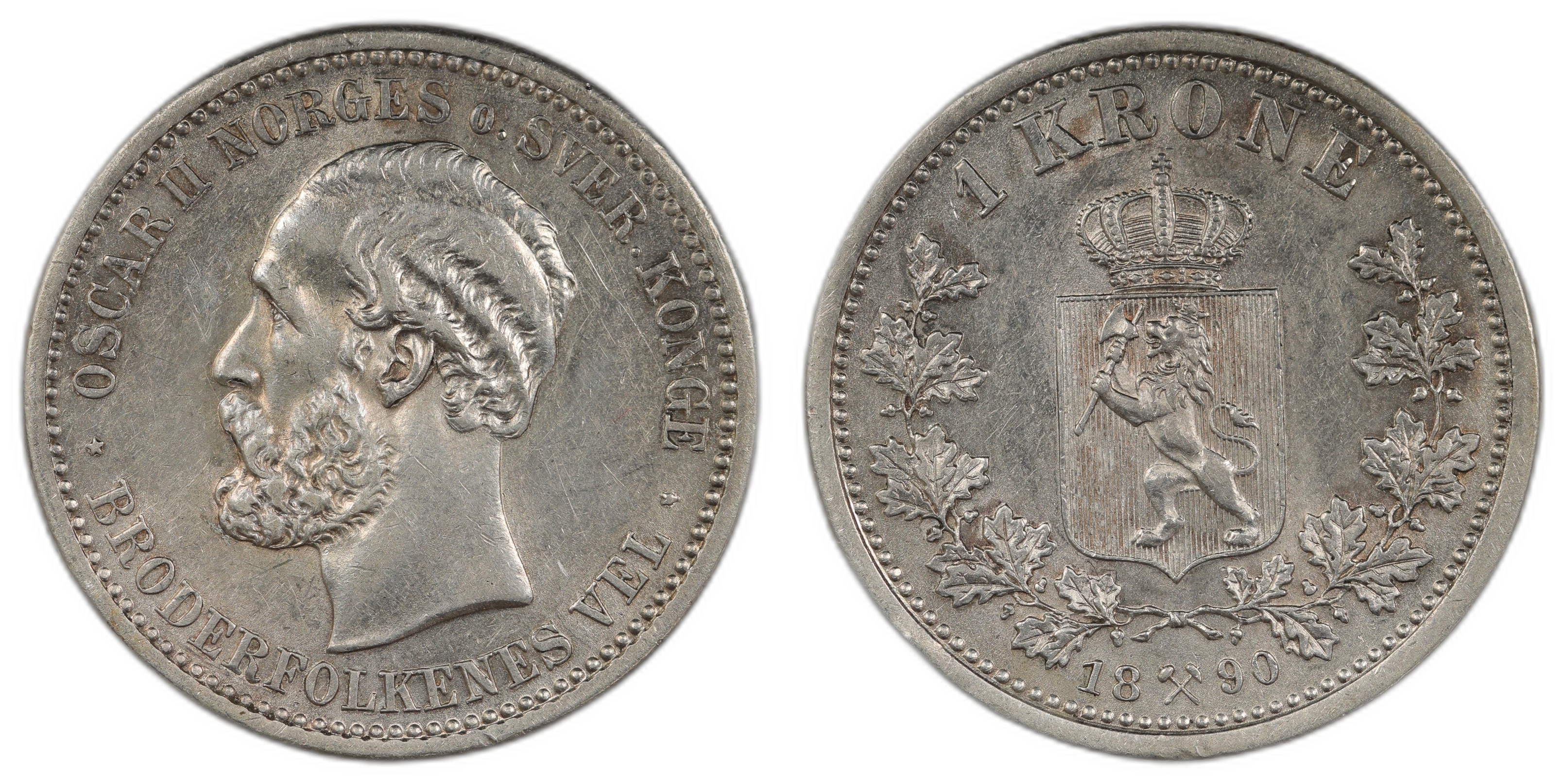 Norge 1 Krone 1890 Kv: 01