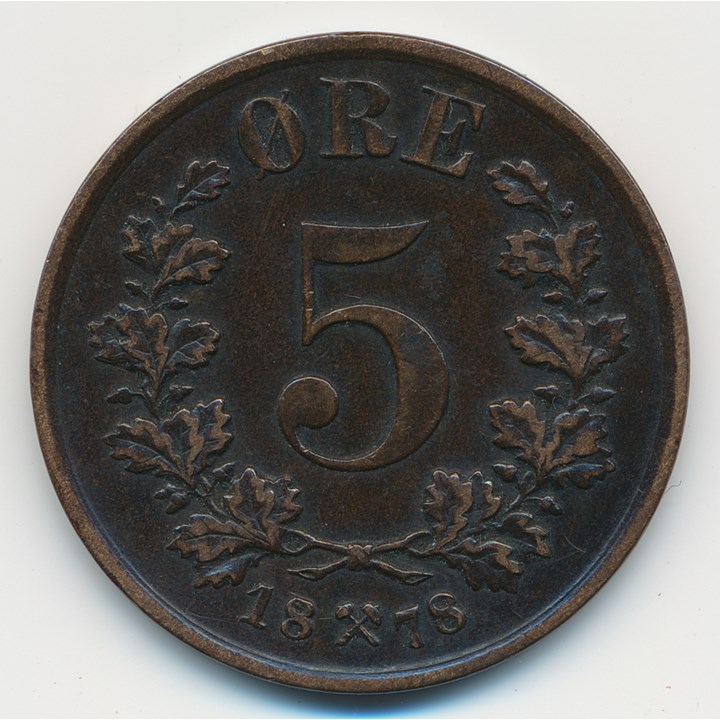 5 Øre 1878 Kv 1+