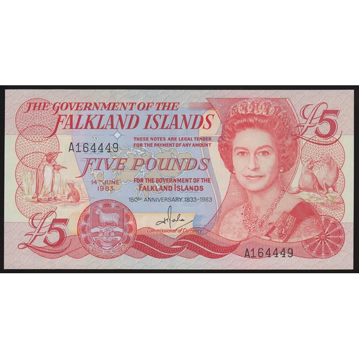 Falkland Islands 5 Pounds 1983 Commemorative Kv 0