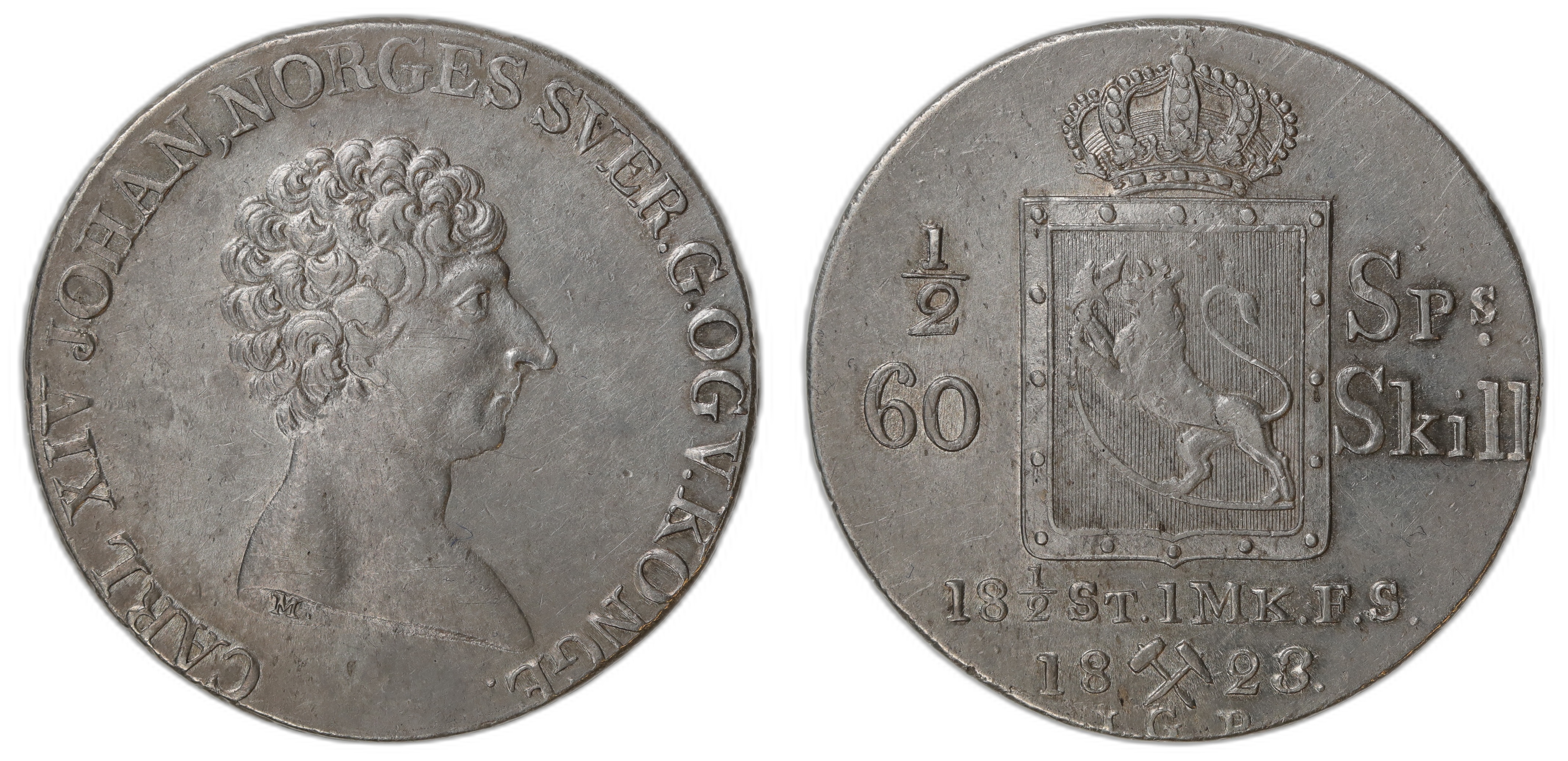 Norge 1/2 Speciedaler 1823 Kv: 01