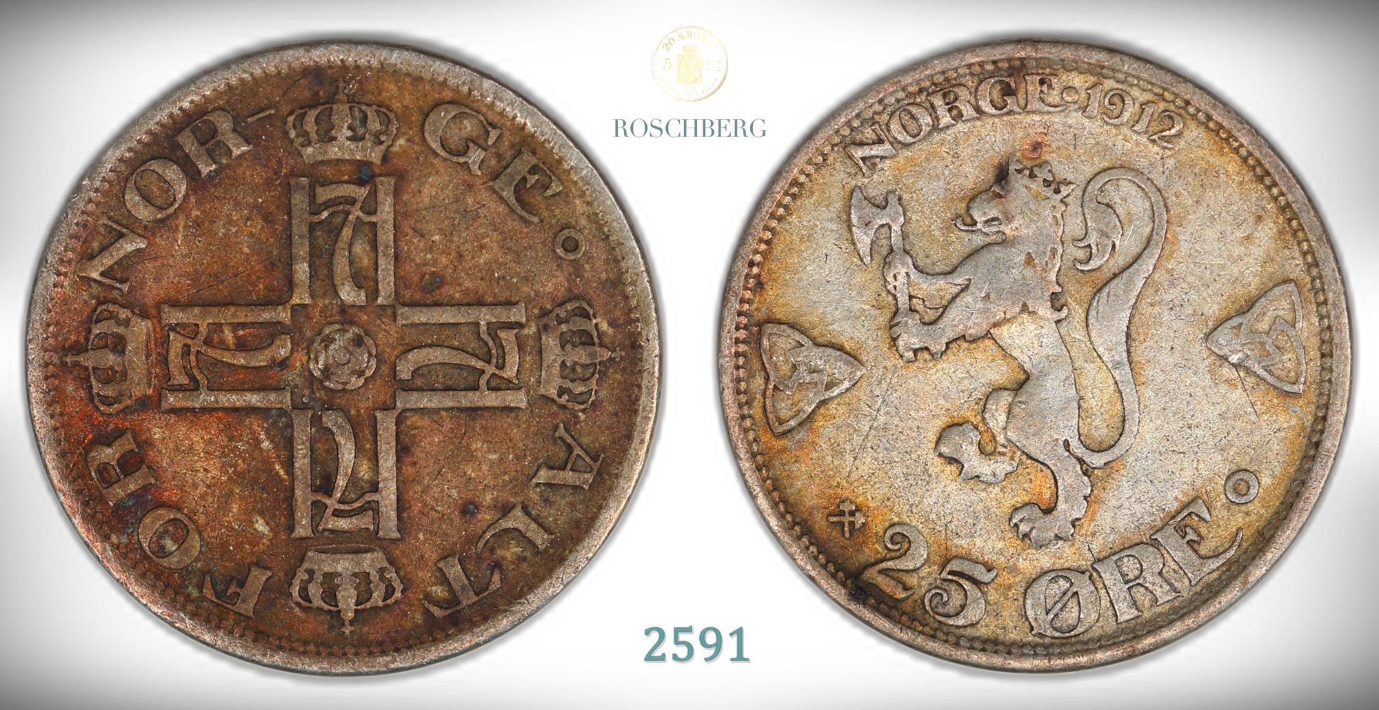 Norge 25 Øre 1912  Kv: 1
