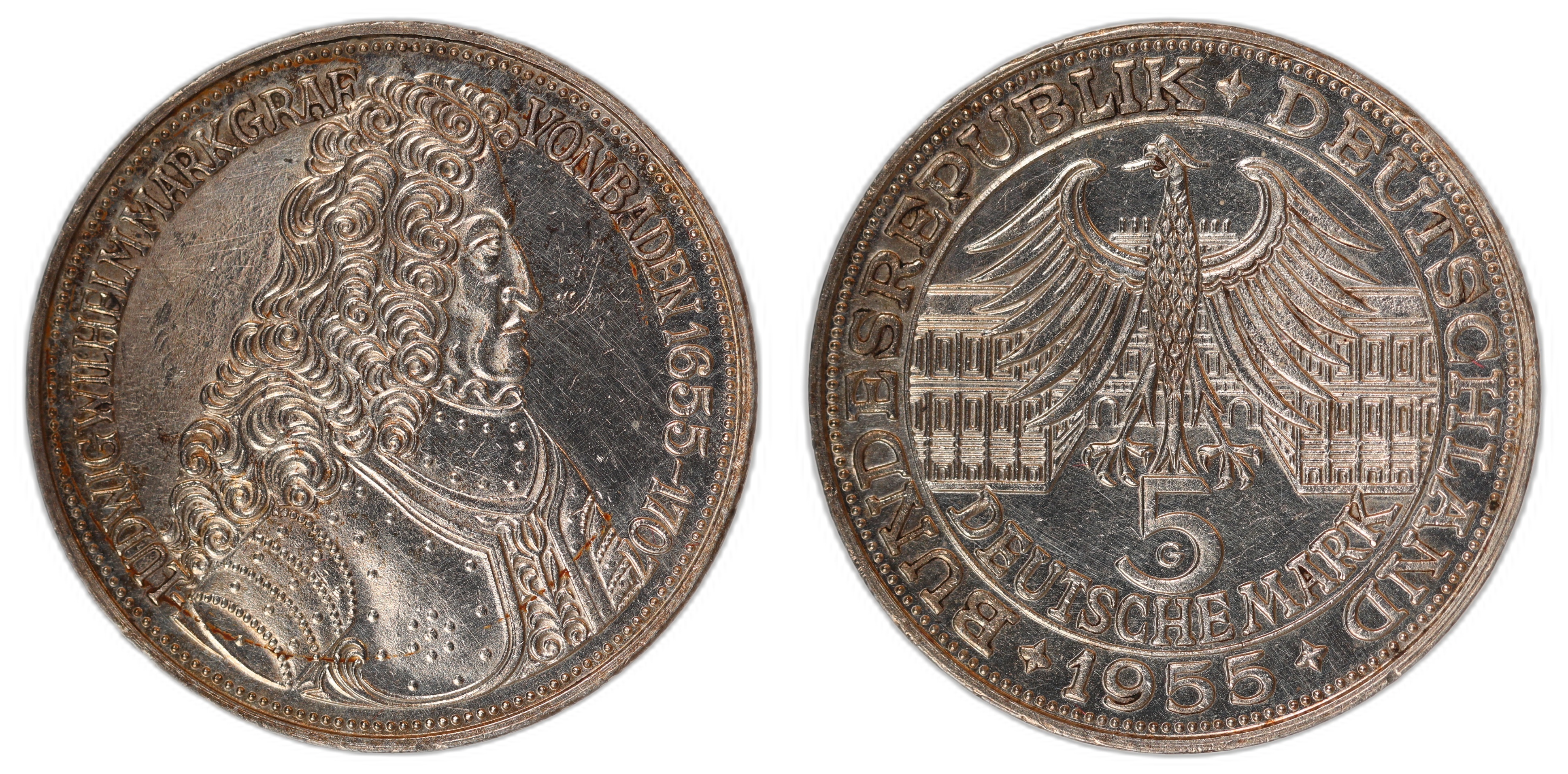 Germany, BRD 5 Mark 1955-G Kv: UNC