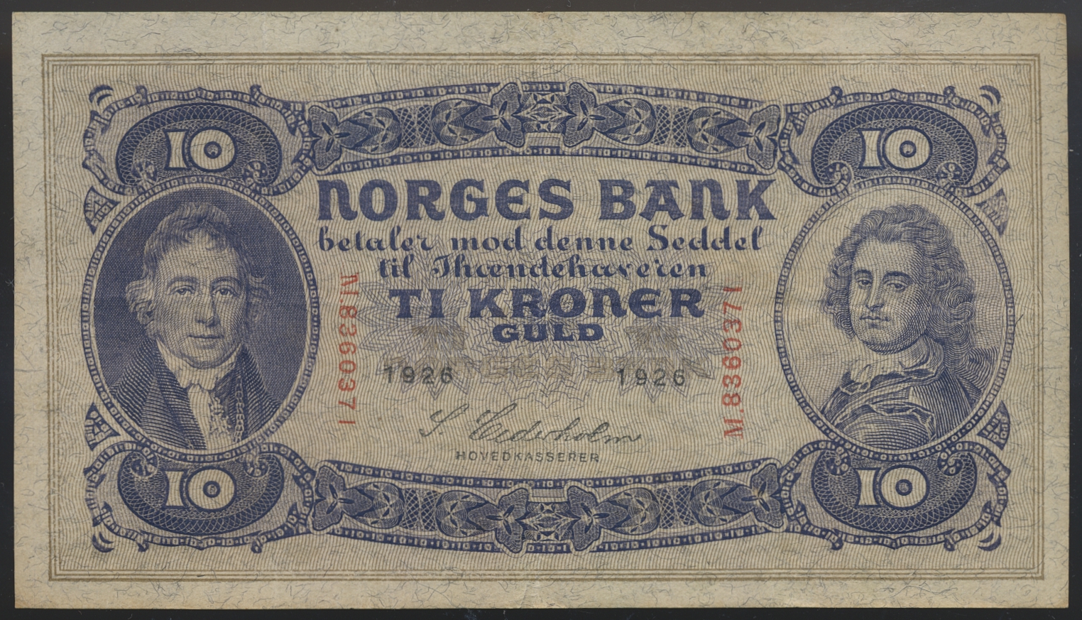 10 Kroner 1926 M Kv 1/1+