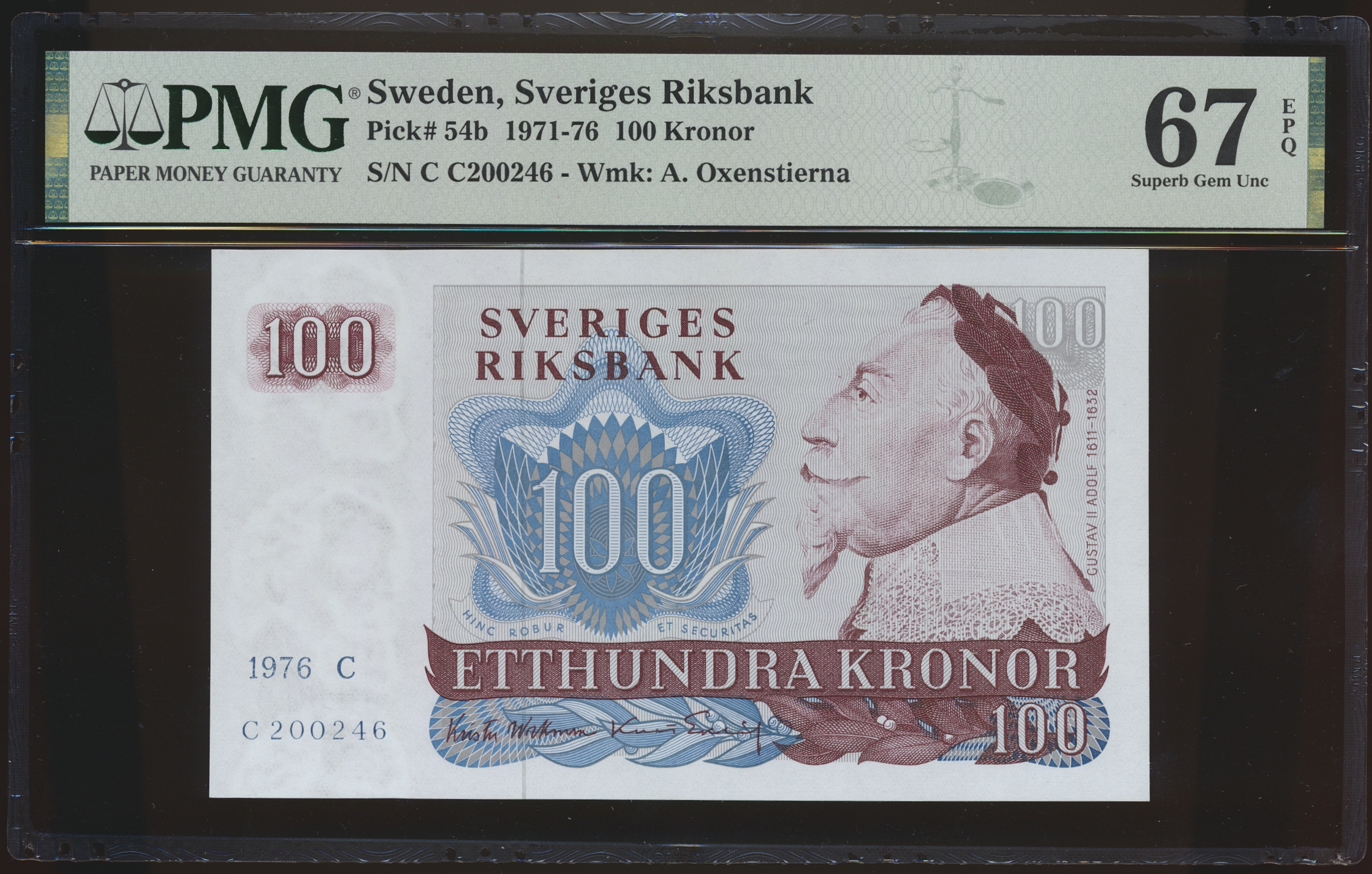 Sverige 100 Kronor 1976 PMG 67 EPQ