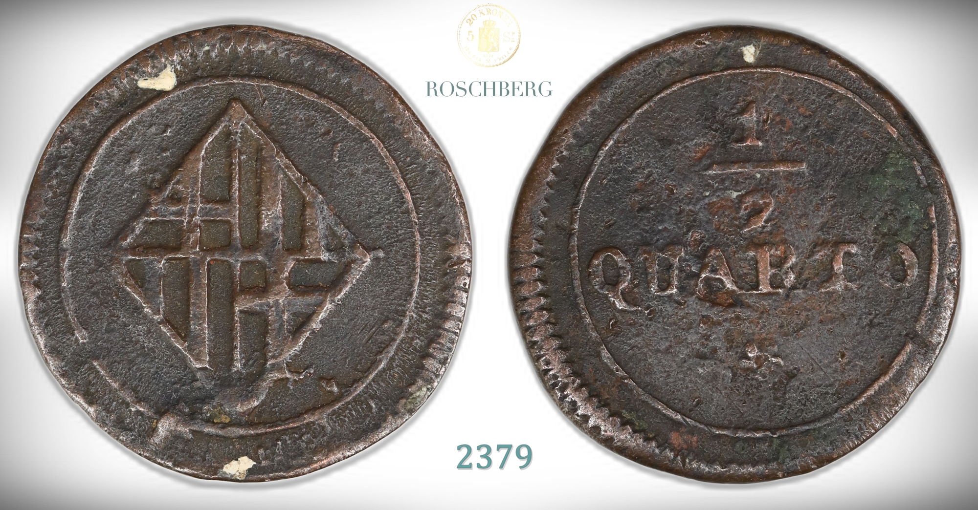 Spain, Catalunya 1/2 Quarto ND (1811)  Kv: 1+ (VF)