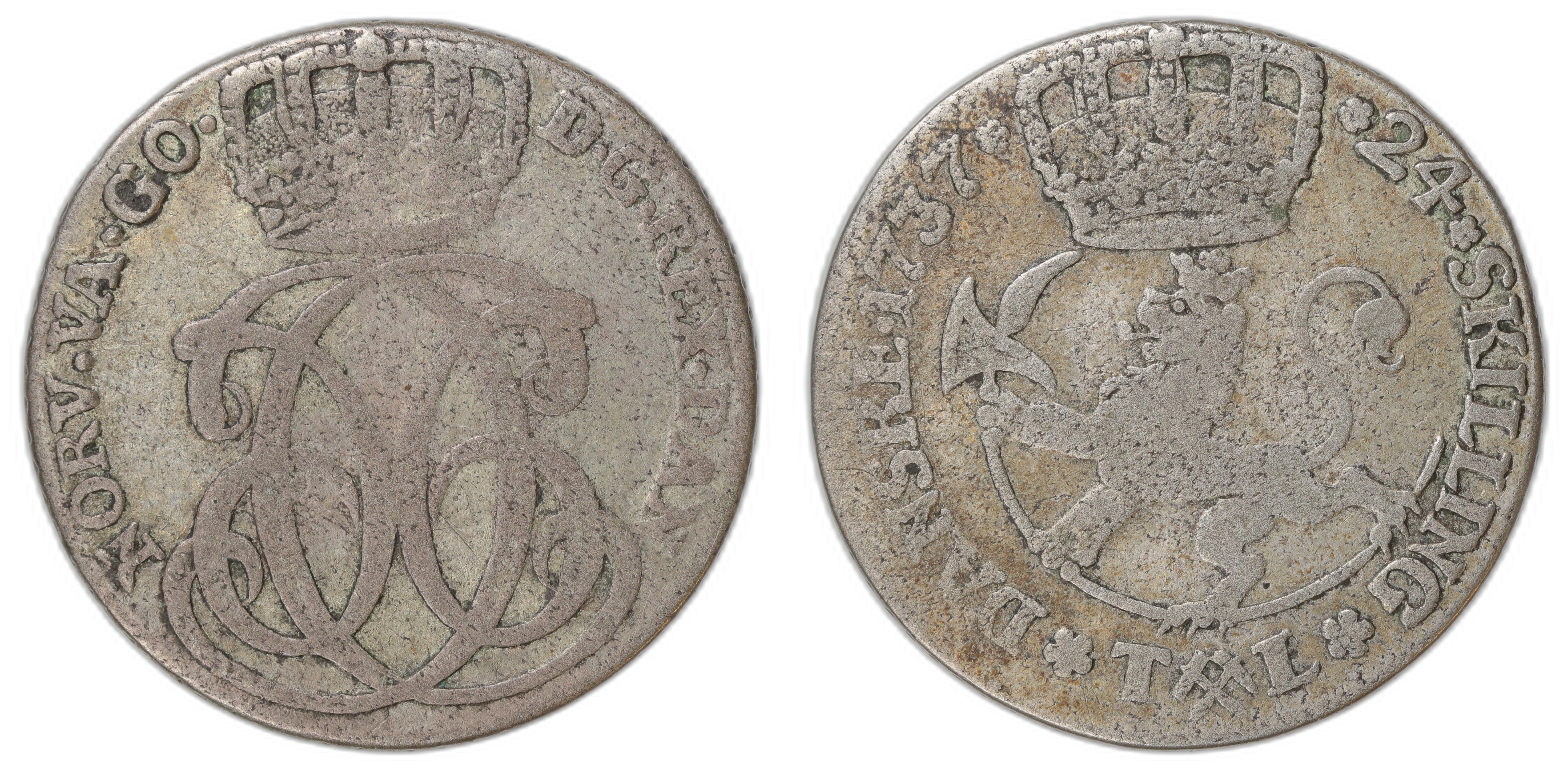 Norge 24 Skilling 1737 Kv: 1/1-