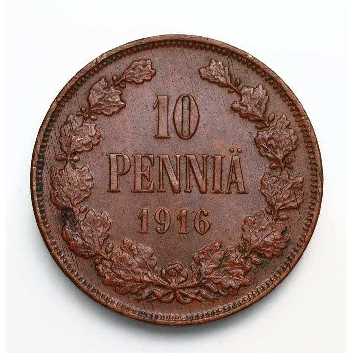 Finland 10 Pennia 1916 Kv 0/01