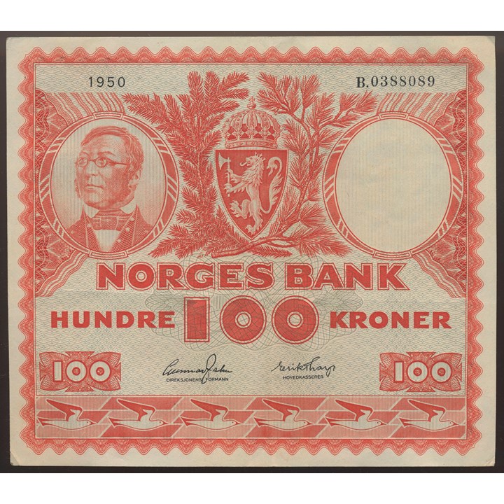 100 Kroner 1950 B Kv 1+