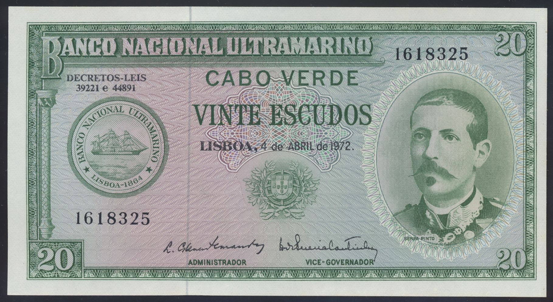 Cape Verde 20 Escudos 1972 Kv 0 (UNC)