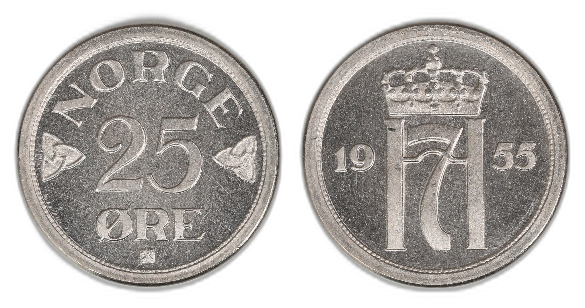 Norge 25 Øre 1955  Kv: PRAKT