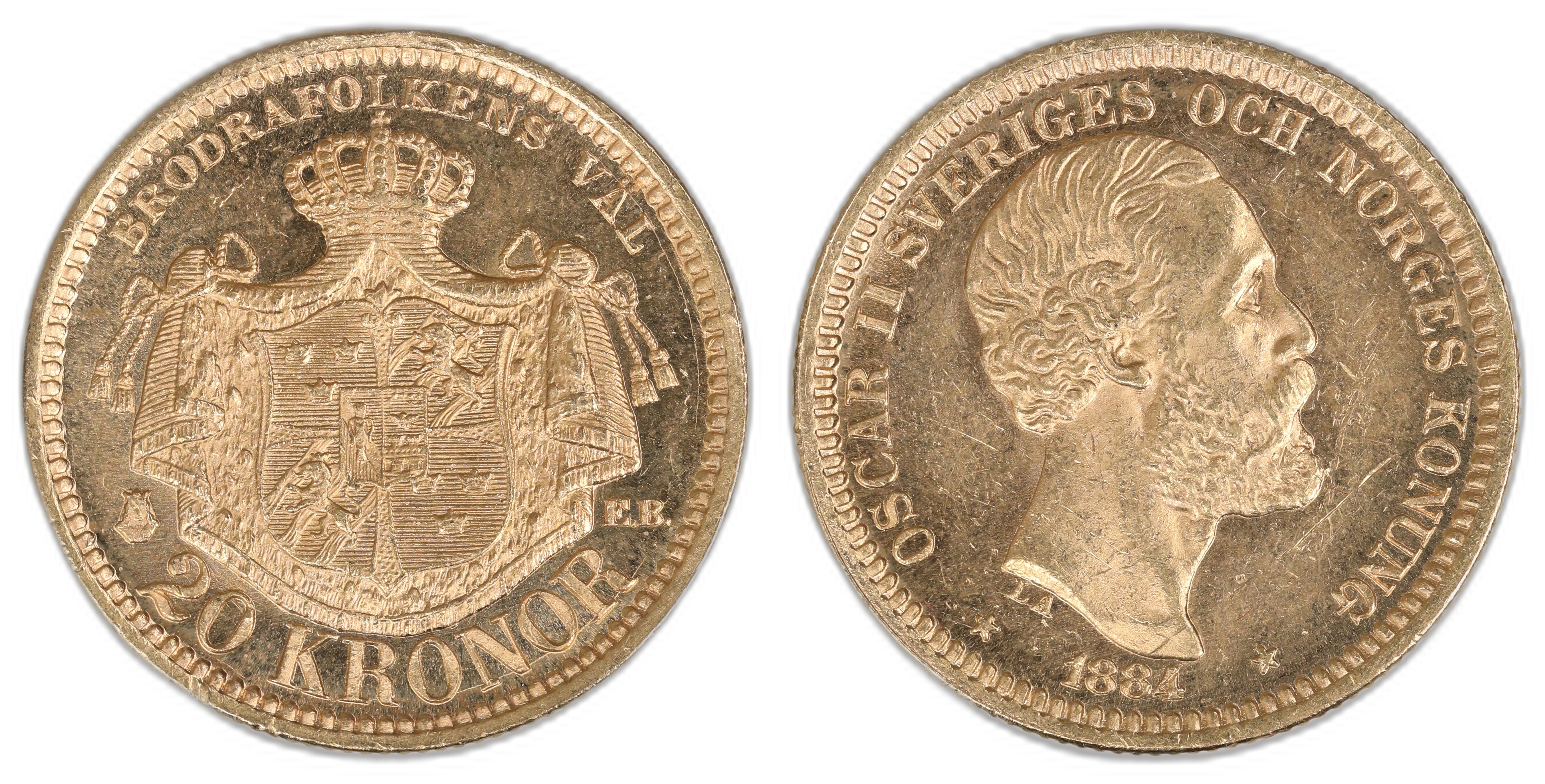 Sverige 20 Kronor 1884  Kv: 0/01