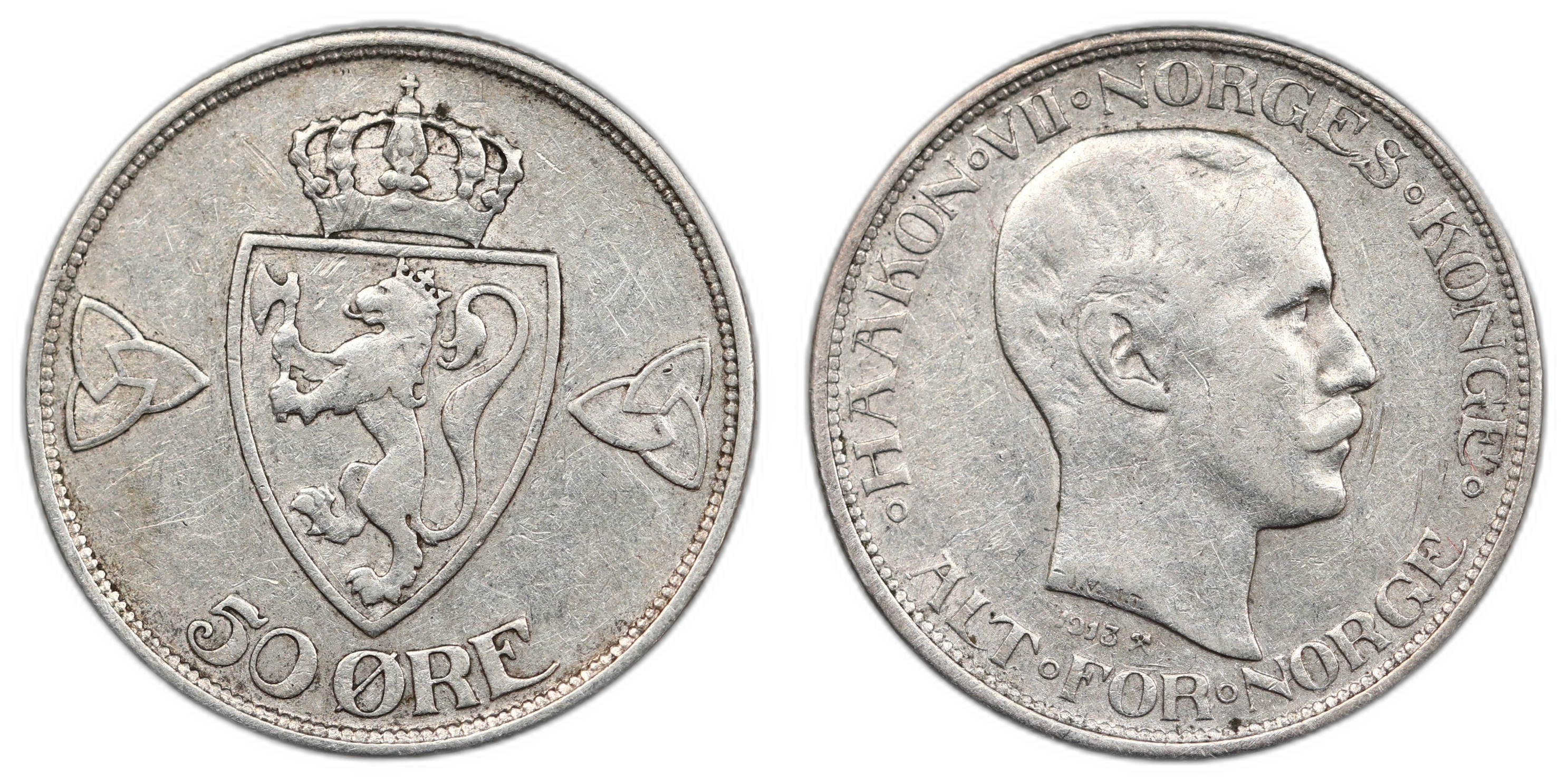Norge 50 Øre 1913 Kv 1
