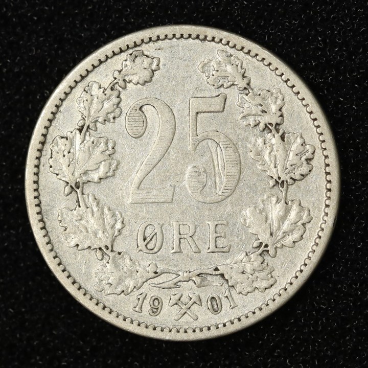 25 Øre 1901 Kv 1, ripe