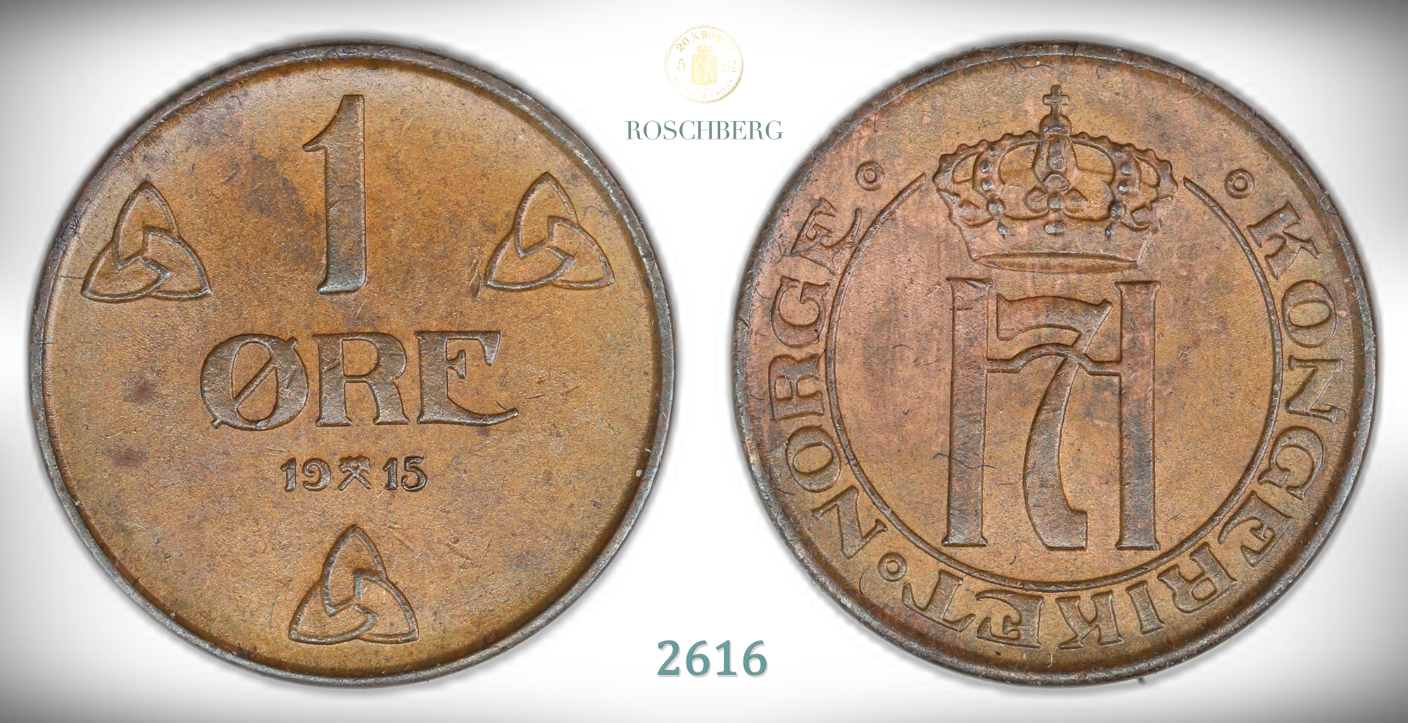 Norge 1 Øre 1915  Kv: 0/01
