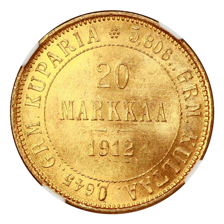 Finland 20 Markkaa 1912 S NGC MS64