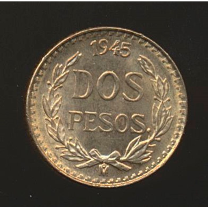 Mexico 2 Pesos 1945 UNC