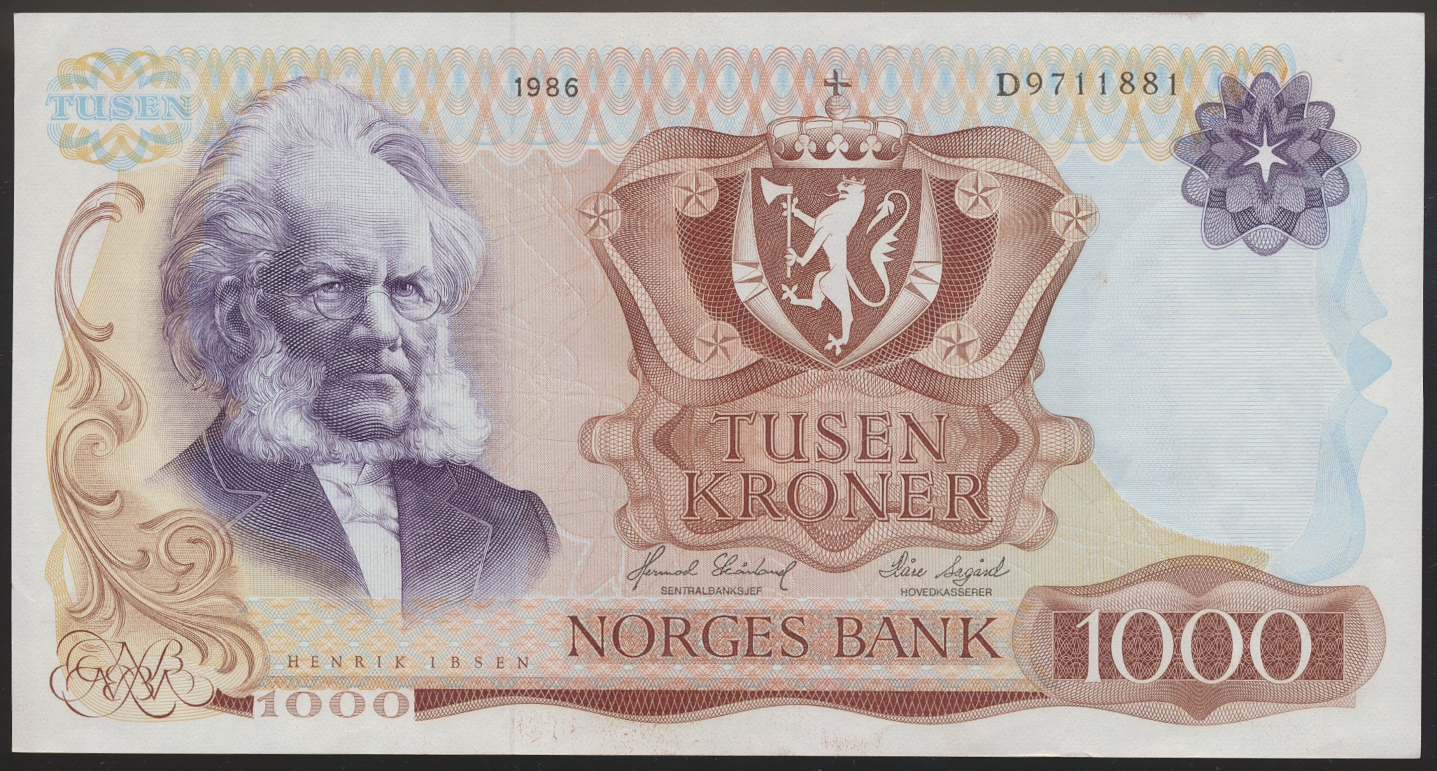 1000 Kroner 1986 D Kv 1+
