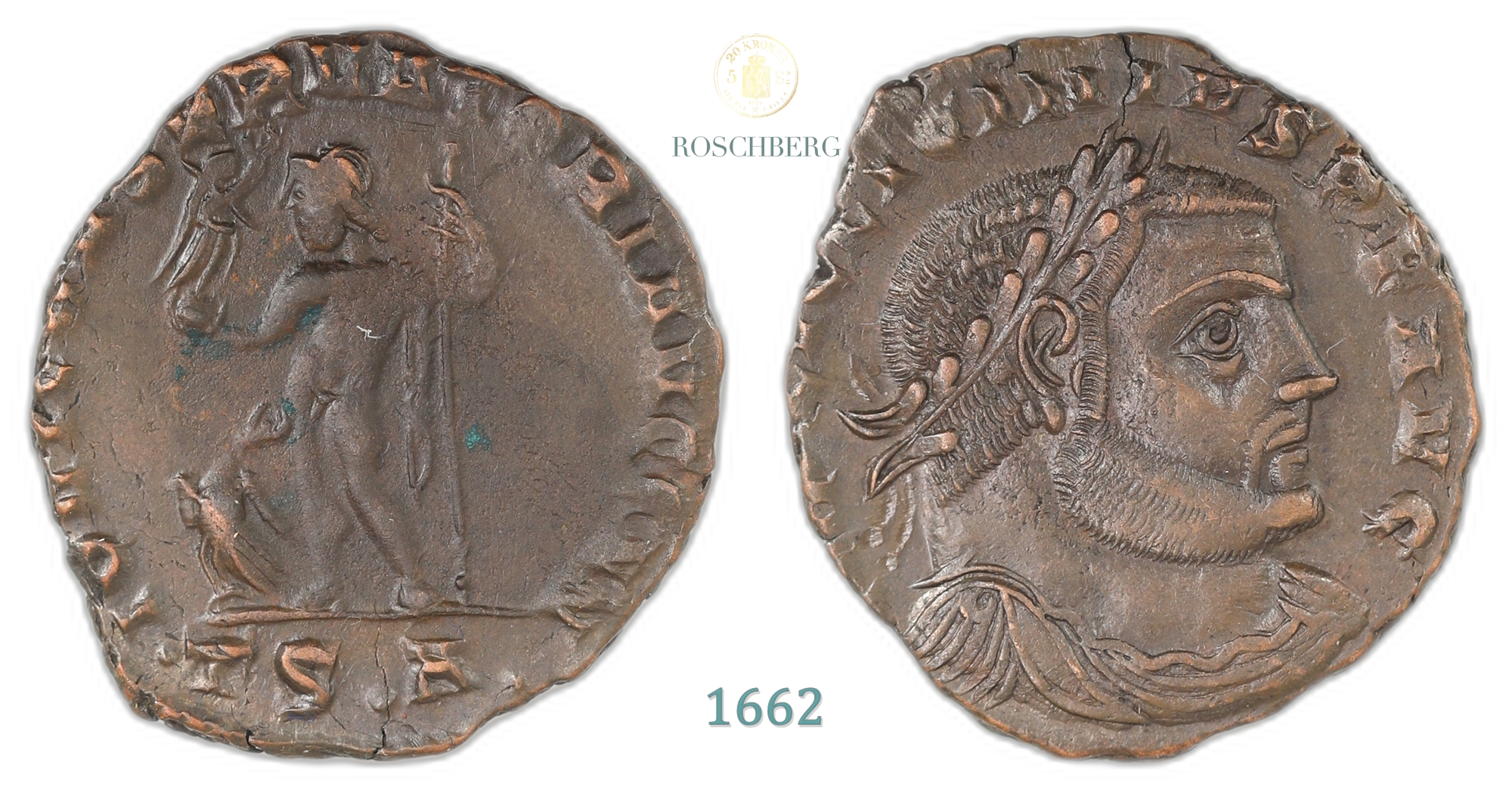 Roman Empire Follis 313-316 Licinius I Kv: AU