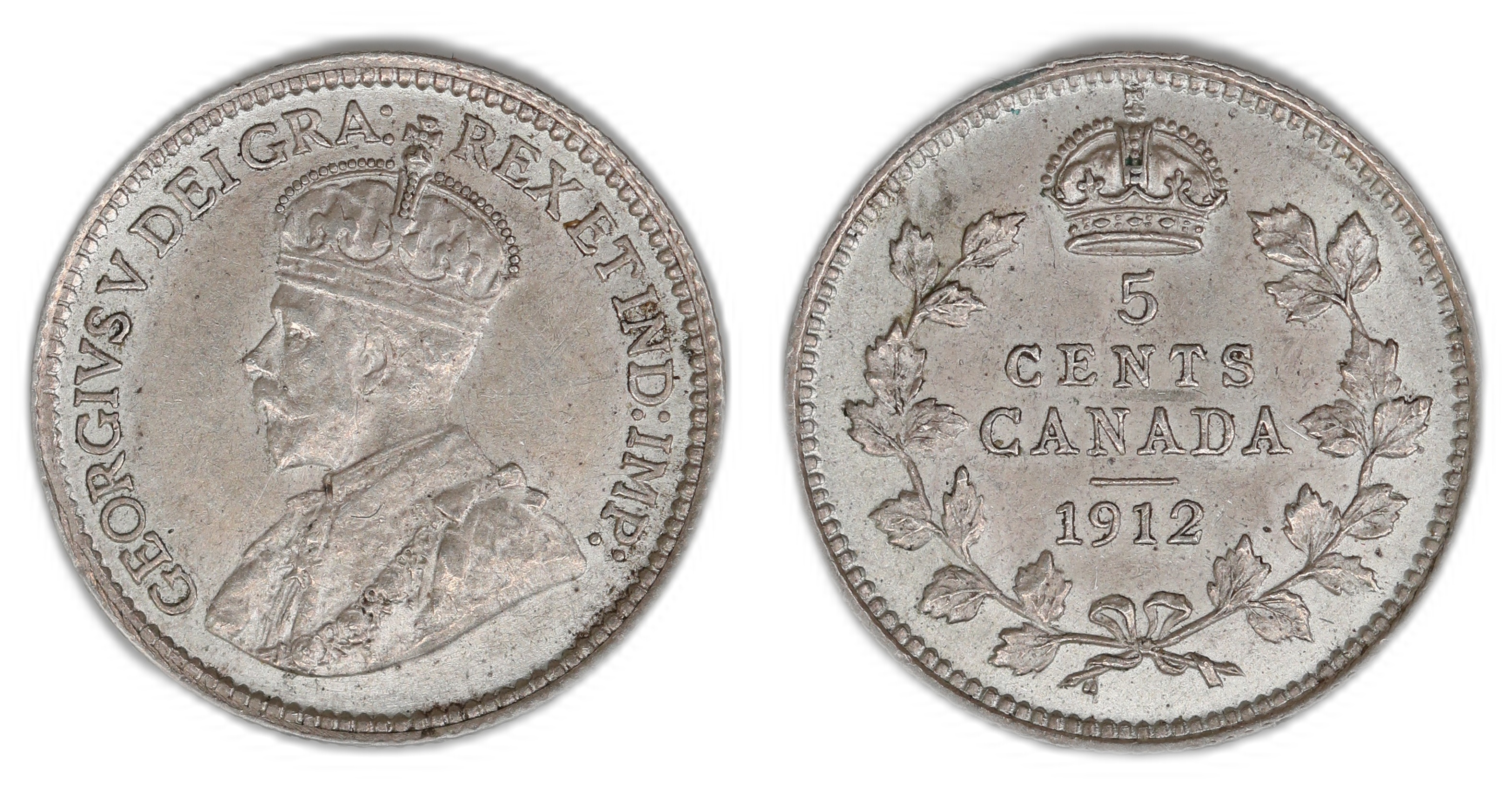 Canada 5 Cents 1912  Kv: AU