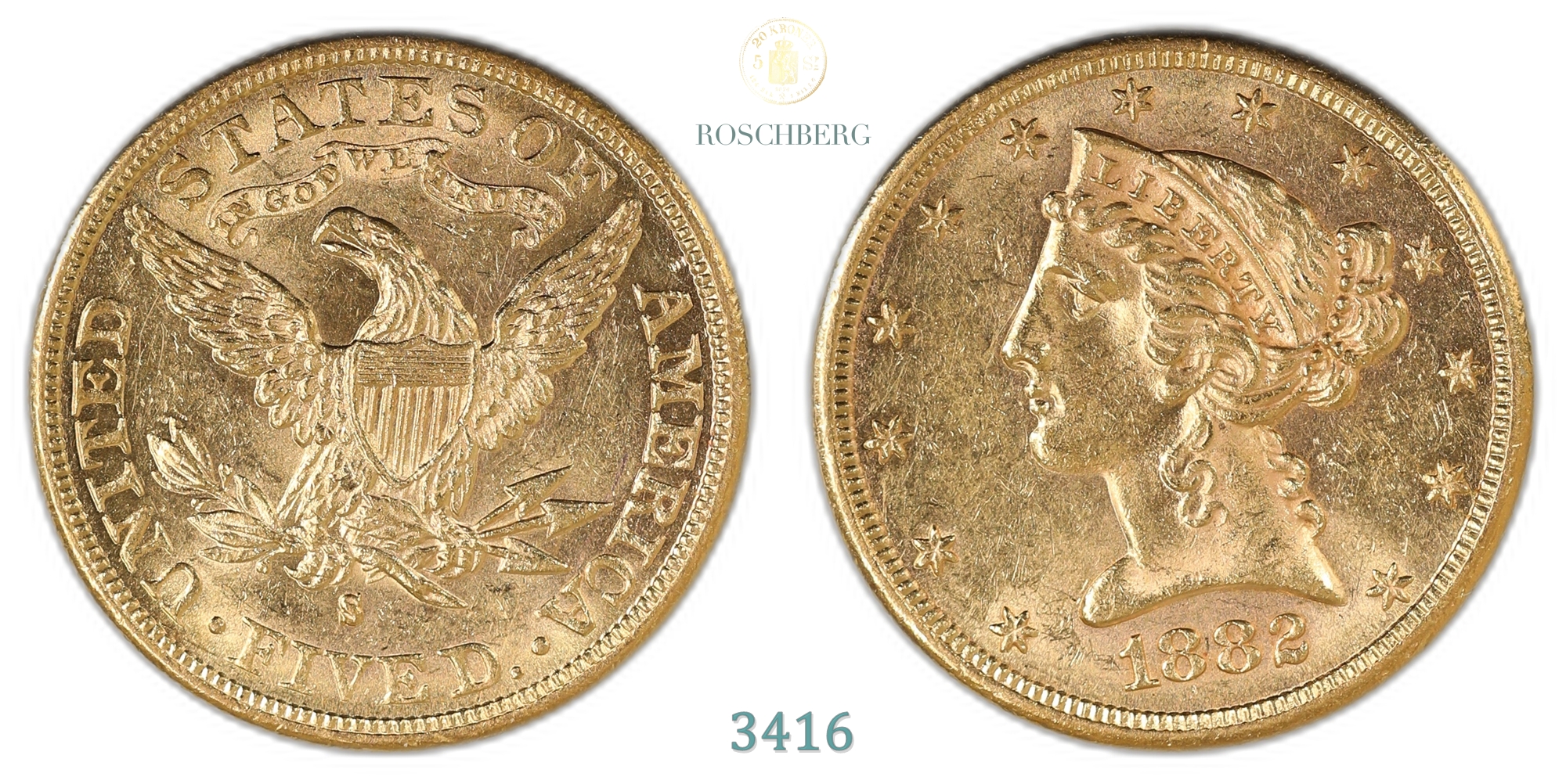 USA 5 Dollar 1882-S  Kv: UNC