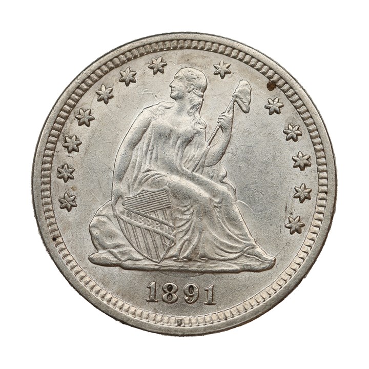 USA Quarter Dollar 1891 AU