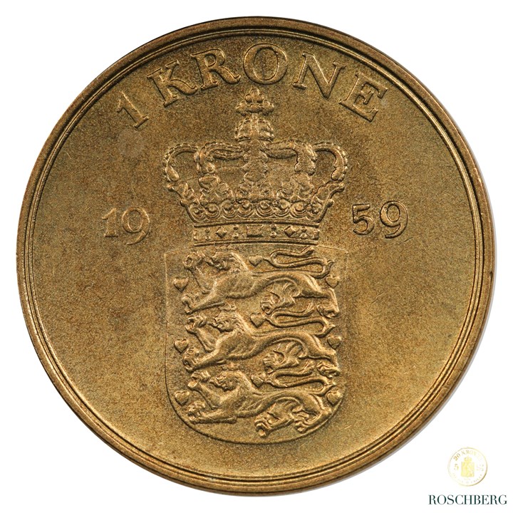 Danmark 1 Krone 1959 Kv 0