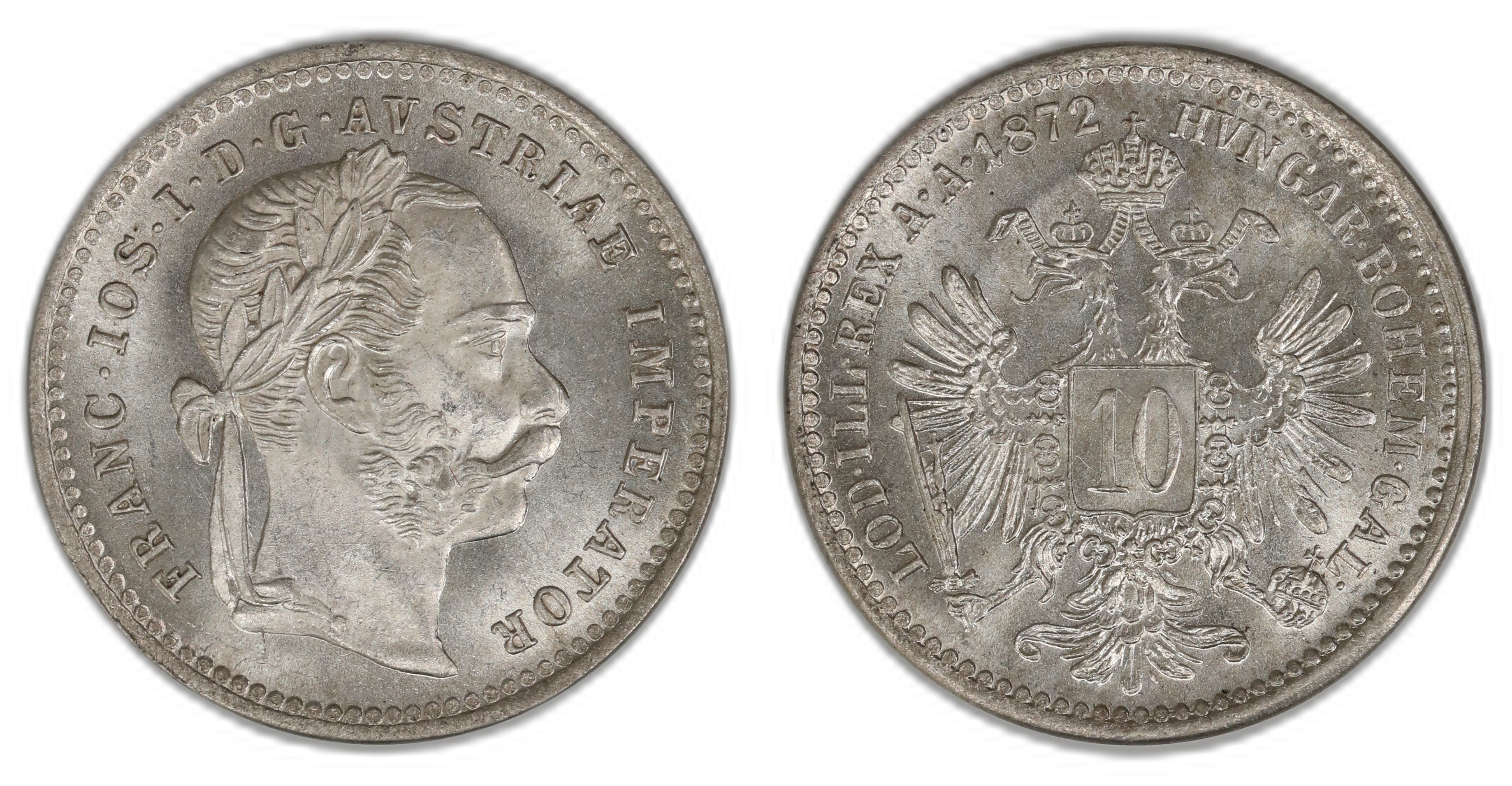 Austria 10 Kreuzer 1872  Kv: UNC